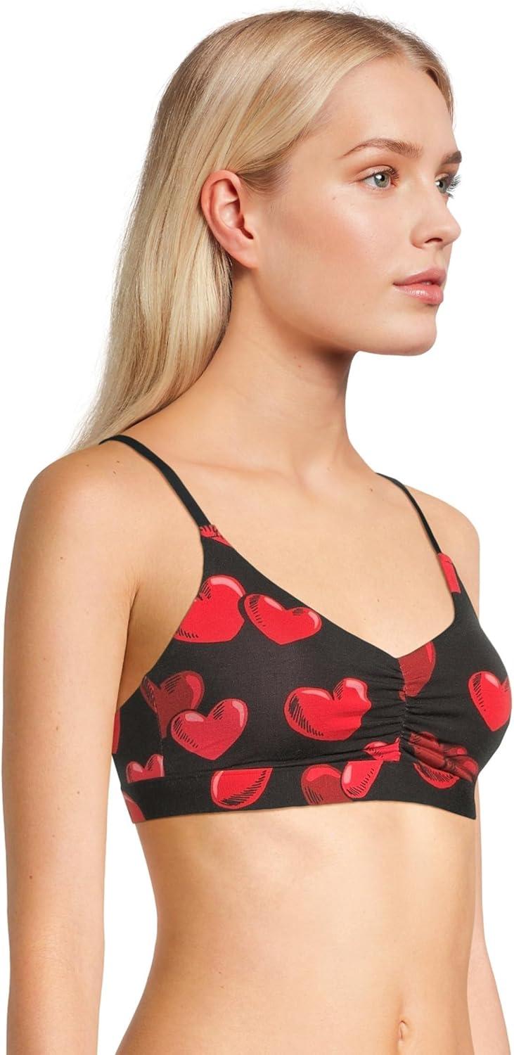 imageMeUndies Womens Feel Free Ruched BraletteFloating Hearts