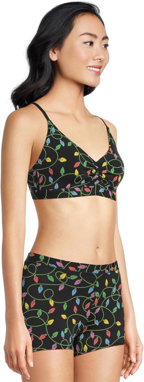 imageMeUndies Womens Feel Free Ruched BraletteString Lights
