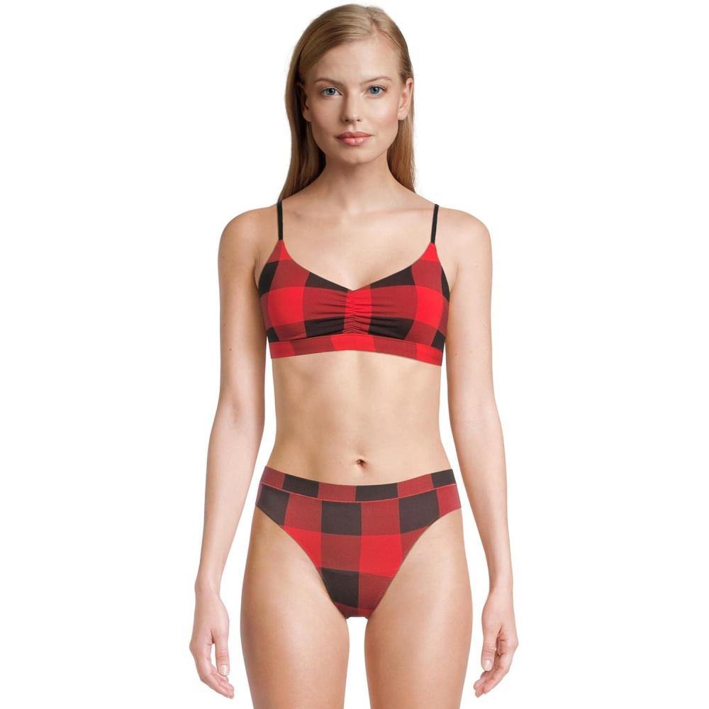 imageMeUndies Womens Feel Free Ruched BraletteBuffalo Plaid
