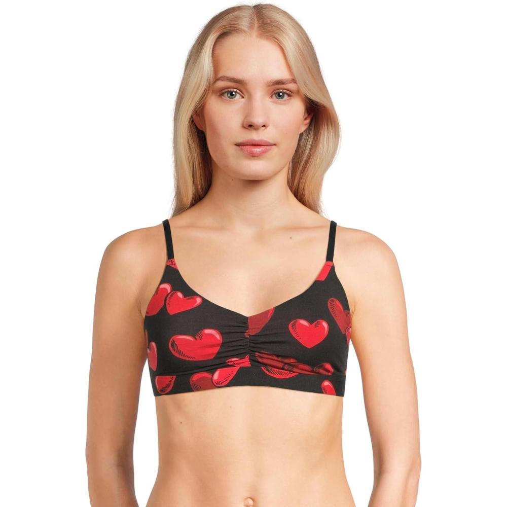 imageMeUndies Womens Feel Free Ruched BraletteFloating Hearts