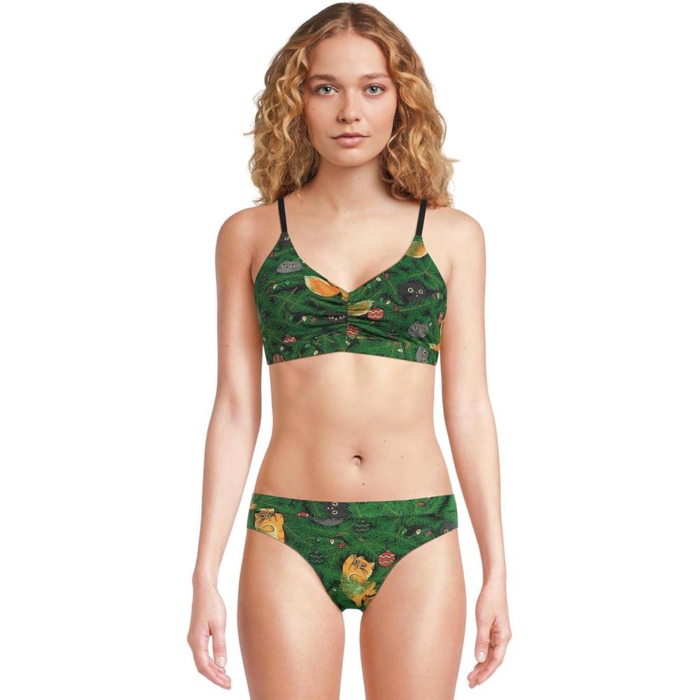 imageMeUndies Womens Feel Free Ruched BraletteMeowy Christmas