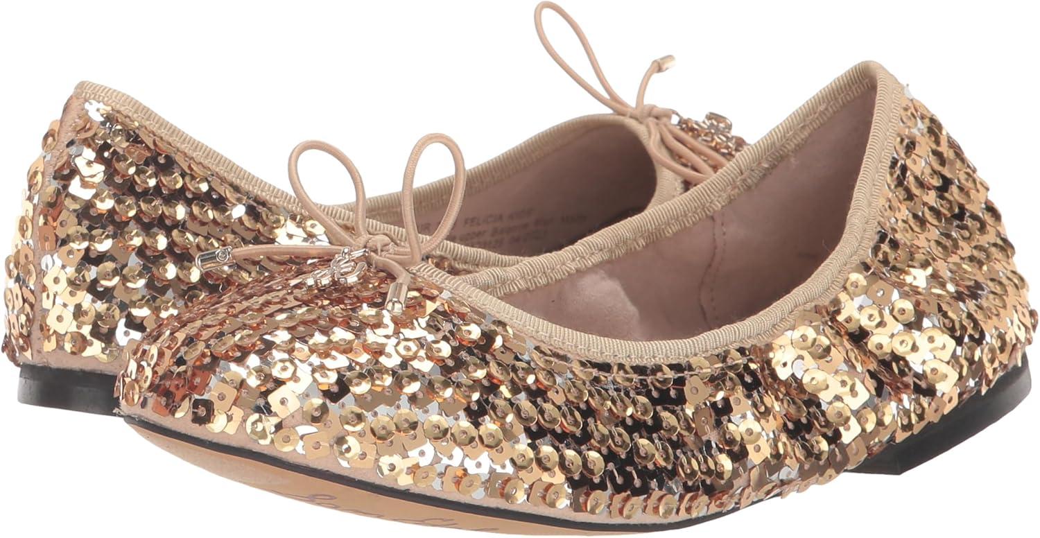 imageSam Edelman Girls Felicia Mini Ballet FlatGold Multi