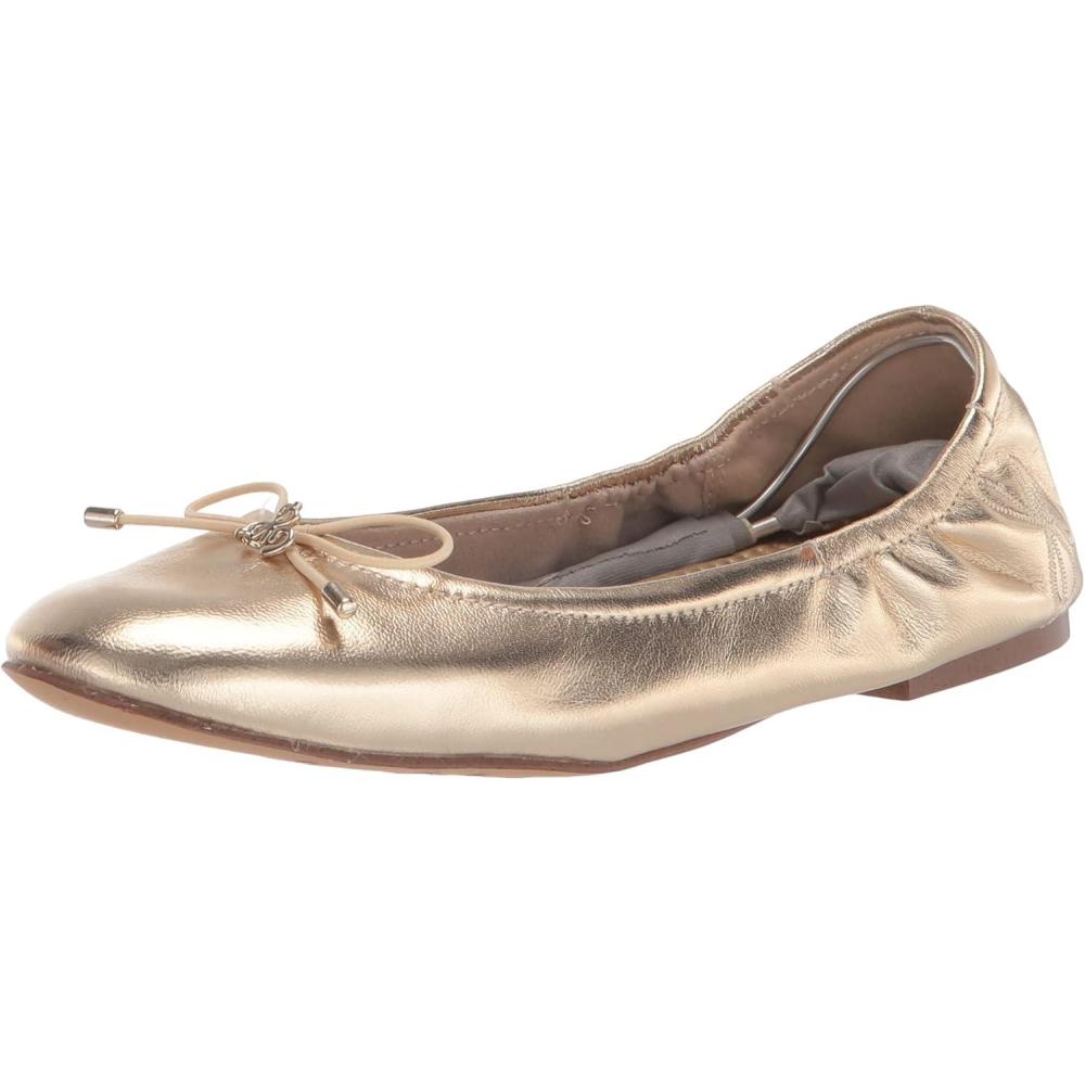 imageSam Edelman Girls Felicia Mini Ballet FlatGold Leaf