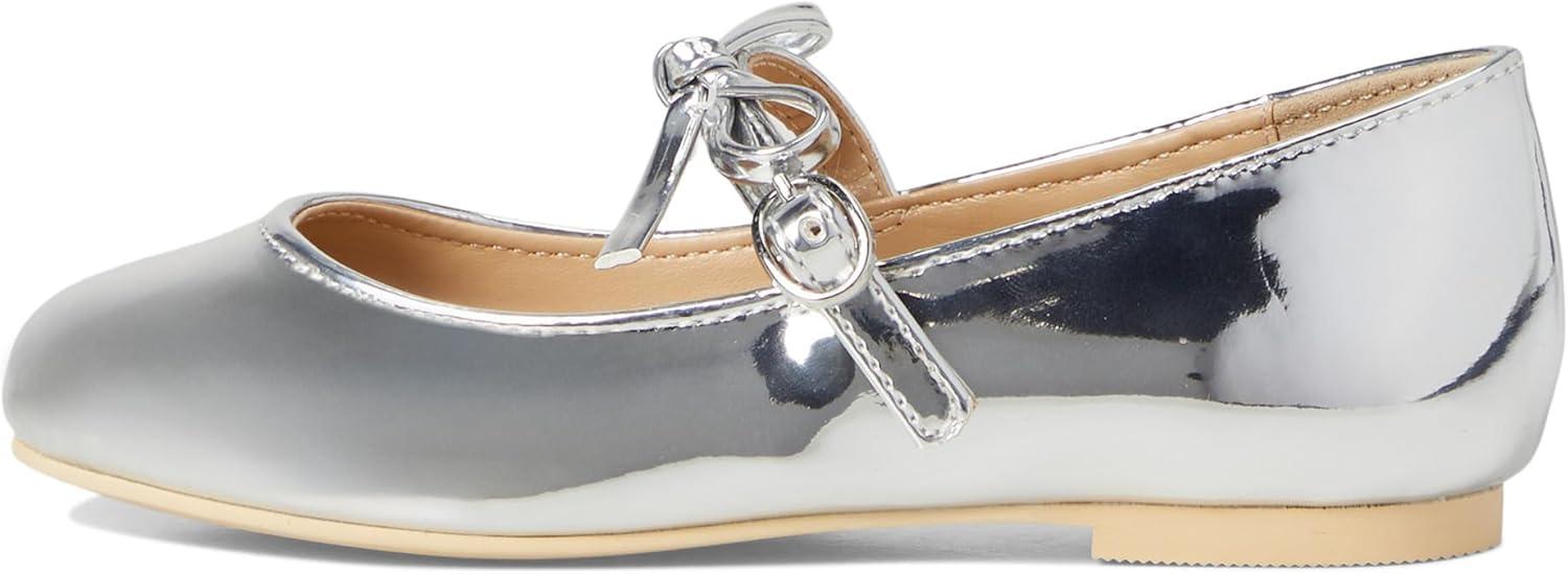 imageJanie and Jack Girls Patent Bow Flat ToddlerLittle Big Kid BalletSilver