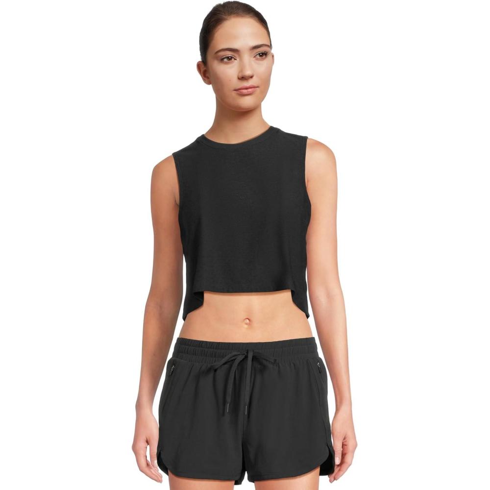 imageBeyond Yoga Womens Featherweight Minimal Cropped TankDarkest Night