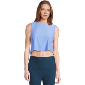 Beyond Yoga Women’s Featherweight Minimal Cropped Tank(Flower Blue Heather)