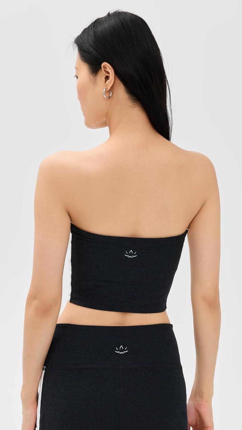 imageBeyond Yoga Womens Spacedye Line Up Strapless Cropped TopDarkest NightCloud White