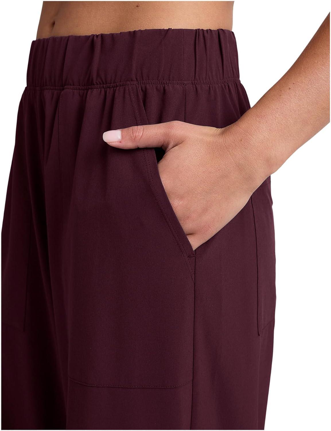 imageBeyond Yoga Womens Stretch Woven Wide Leg PantsBlack Cherry