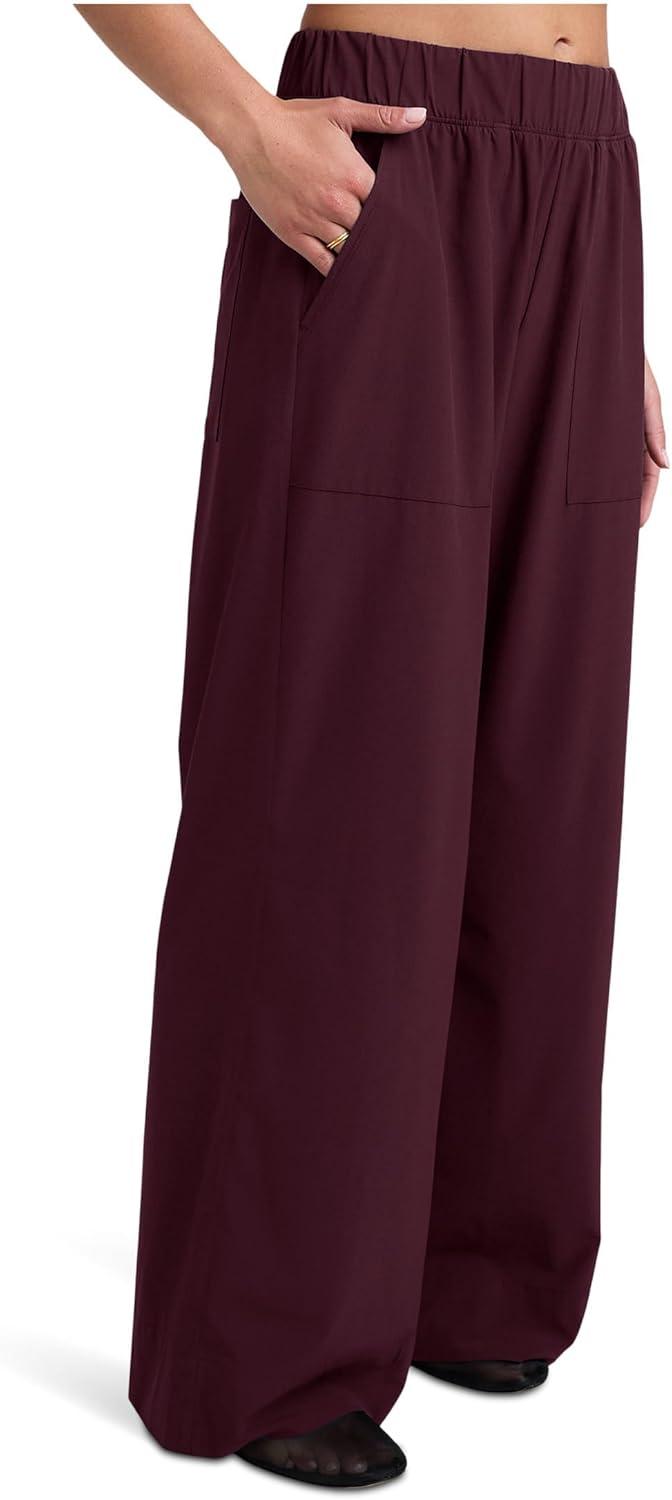 imageBeyond Yoga Womens Stretch Woven Wide Leg PantsBlack Cherry