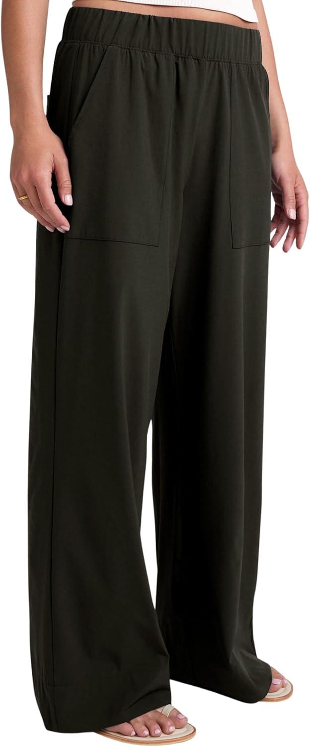 imageBeyond Yoga Womens Stretch Woven Wide Leg PantsOlive Ink