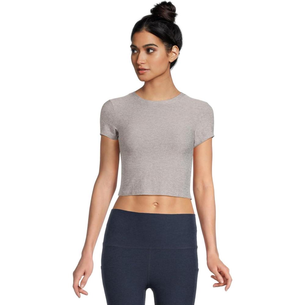 imageBeyond Yoga Womens Featherweight Cropped TeeSilver Mist
