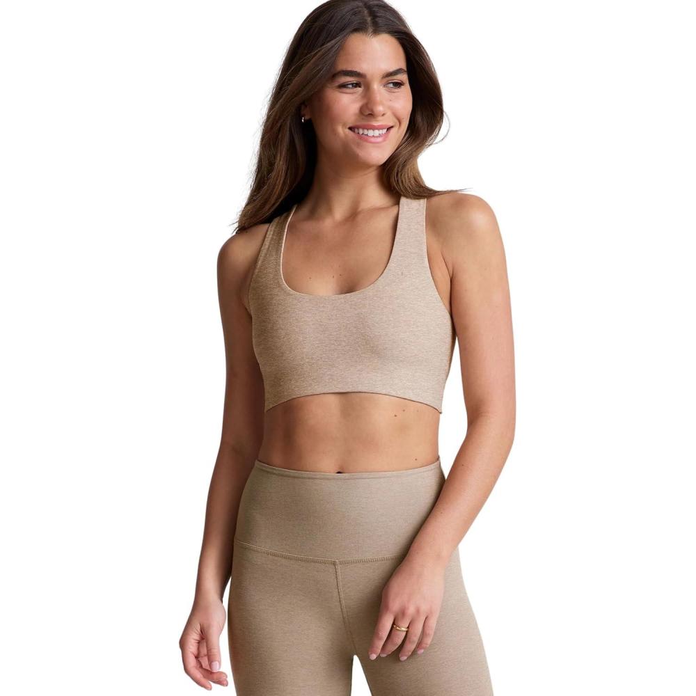 imageBeyond Yoga Womens Spacedye Simplicity Medium Support BraSand Swept Heather