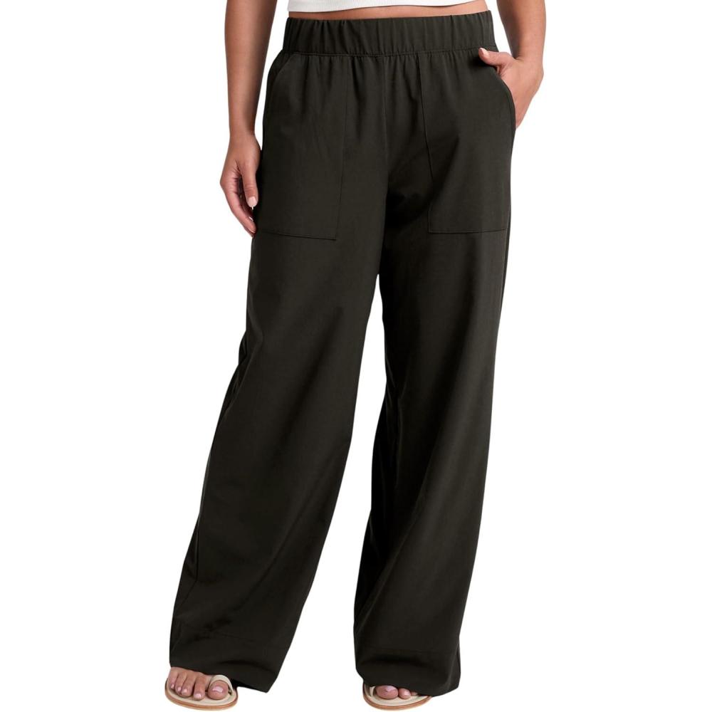 imageBeyond Yoga Womens Stretch Woven Wide Leg PantsOlive Ink