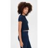 Beyond Yoga Women’s Featherweight Cropped Tee(Nocturnal Navy)