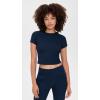 Beyond Yoga Women’s Featherweight Cropped Tee(Nocturnal Navy)