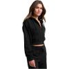 Beyond Yoga Women’s Luxe Fleece Zip Up Hoodie(Black)