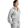 Beyond Yoga Women’s Luxe Fleece Zip Up Hoodie(Light Heather Gray)