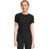 Beyond Yoga Women’s Featherweight Cropped Tee(Darkest Night)