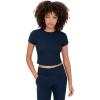 Beyond Yoga Women’s Featherweight Cropped Tee(Nocturnal Navy)