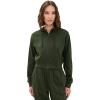 Beyond Yoga Women’s Luxe Fleece Zip Up Hoodie(Dark Olive)