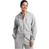 Beyond Yoga Women’s Luxe Fleece Zip Up Hoodie(Light Heather Gray)