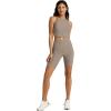 Beyond Yoga Women’s Spacedye Keep Pace 7″ Short(Birch Heather)