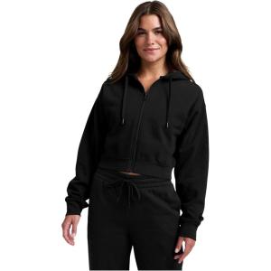 Beyond Yoga Women’s Luxe Fleece Zip Up Hoodie(Black)