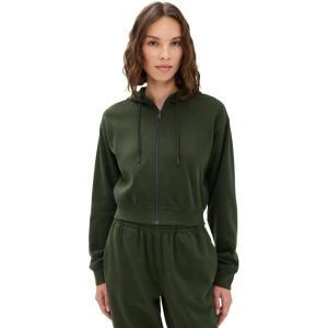 Beyond Yoga Women’s Luxe Fleece Zip Up Hoodie(Dark Olive)