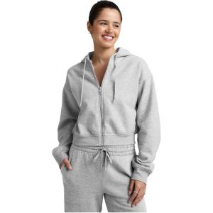 Beyond Yoga Women’s Luxe Fleece Zip Up Hoodie(Light Heather Gray)