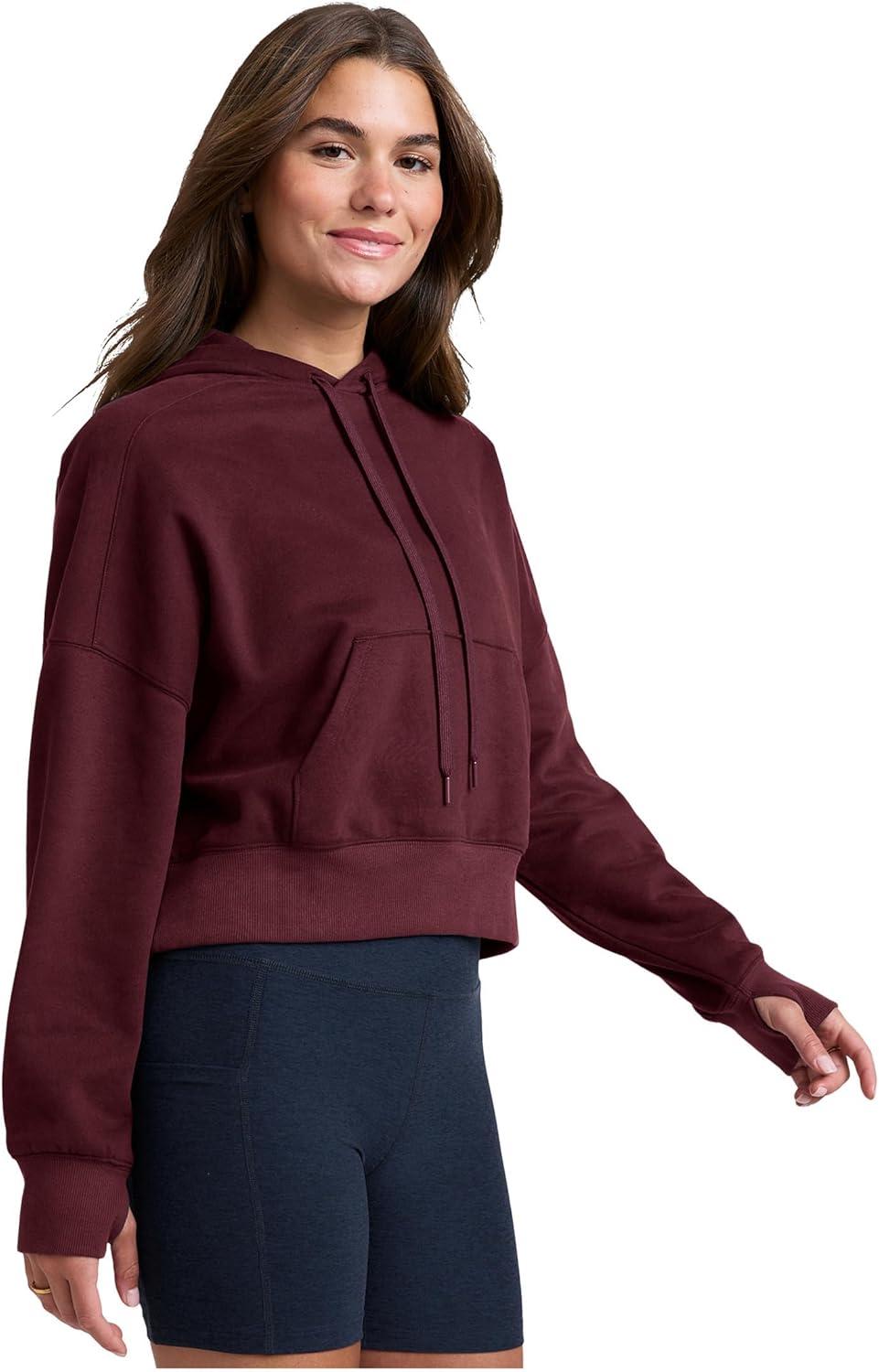 imageBeyond Yoga Womens Luxefleece Cropped HoodieDark Cherry