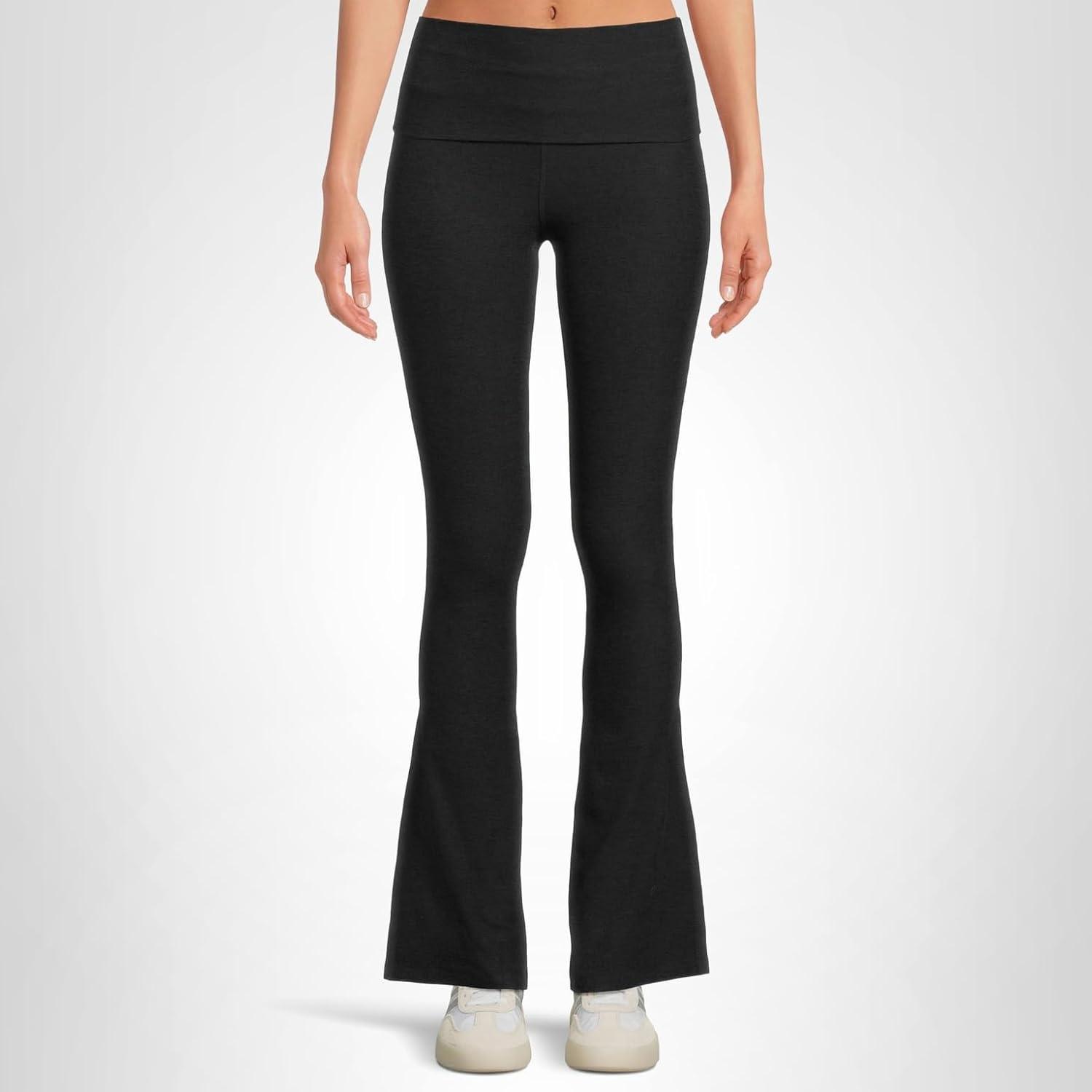 imageBeyond Yoga Womens Spacedye Foldover PantsDarkest Night