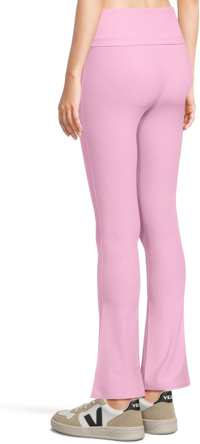 imageBeyond Yoga Womens Spacedye Foldover PantsPink Haze Heather