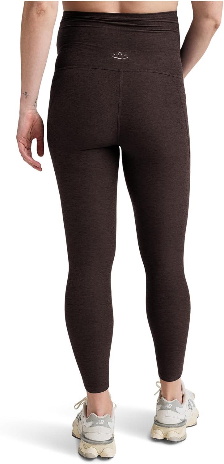 imageBeyond Yoga Womens Spacedye Love The Bump Maternity Pocket Midi LeggingDark Chocolate Heather