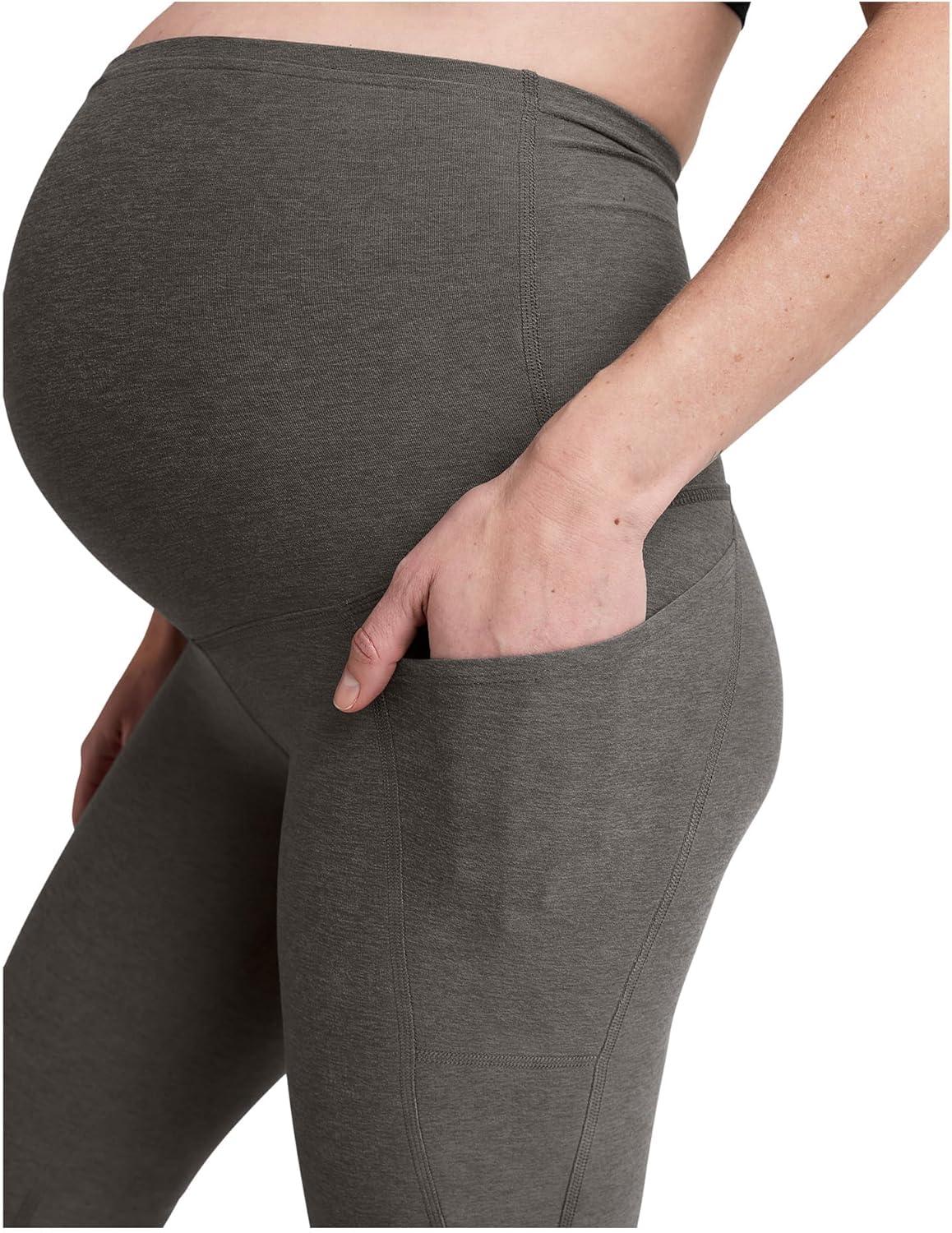 imageBeyond Yoga Womens Spacedye Love The Bump Maternity Pocket Midi LeggingTrue Gray Heather