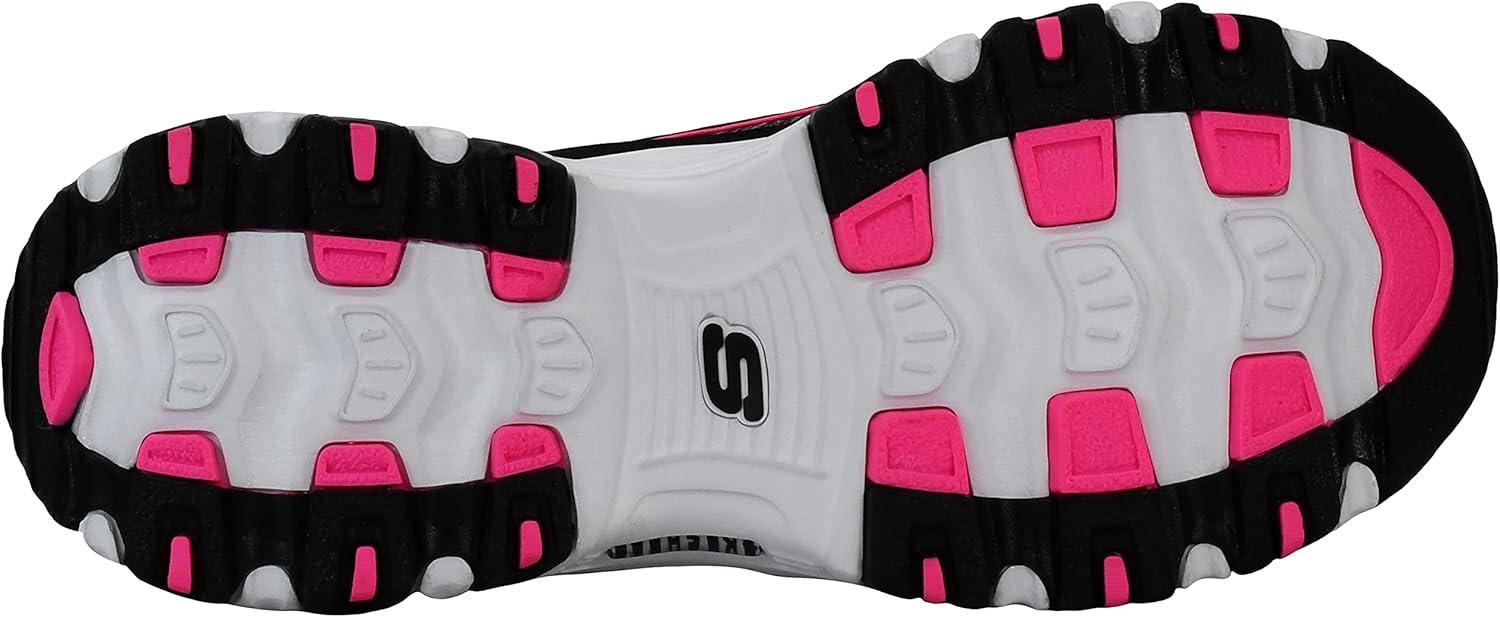 imageSkechers Sport Womens DLites SlipOn Mule SneakerBlackHot Pink