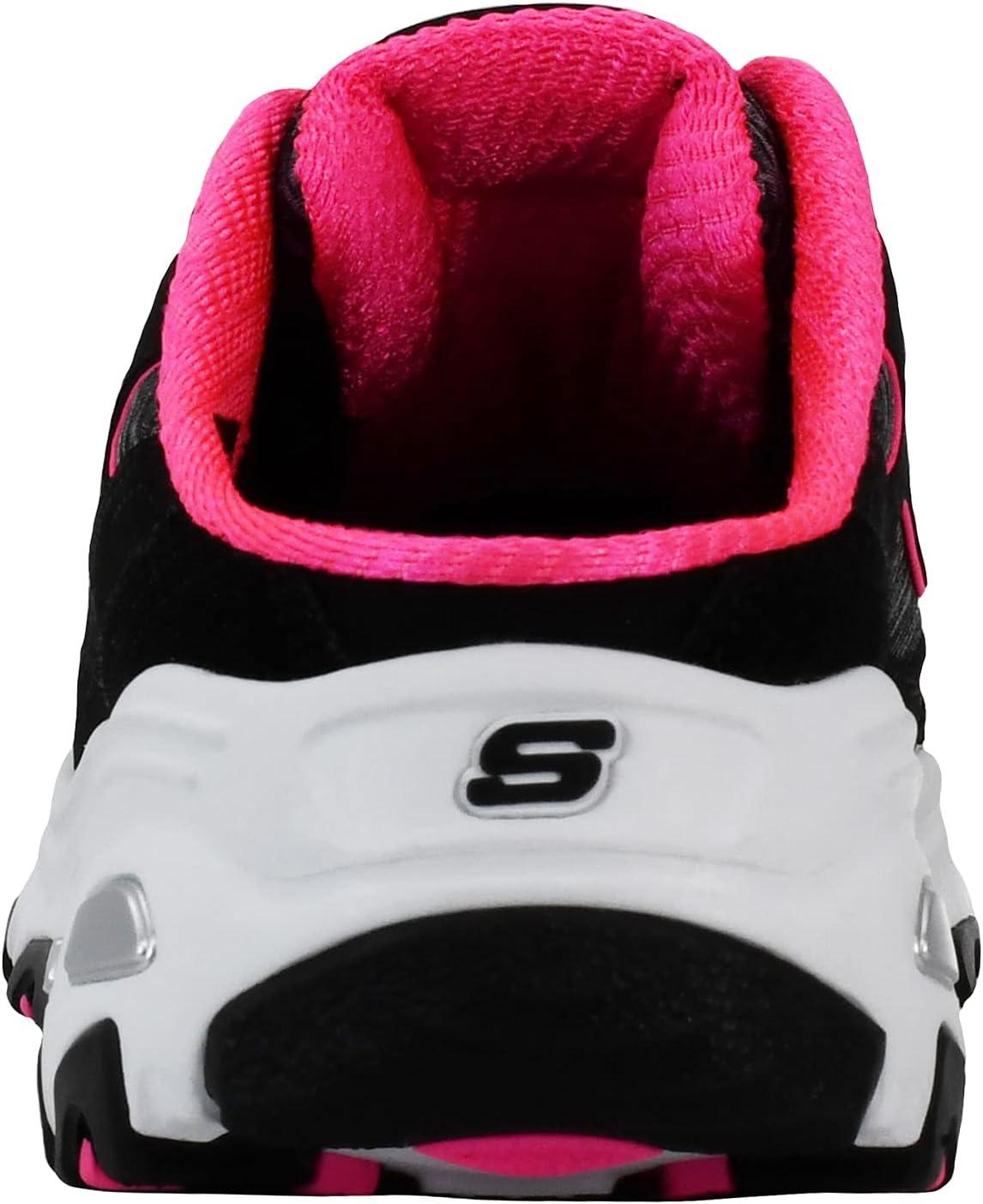 imageSkechers Sport Womens DLites SlipOn Mule SneakerBlackHot Pink