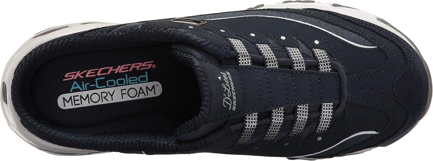 imageSkechers Sport Womens DLites SlipOn Mule SneakerNavyWhite