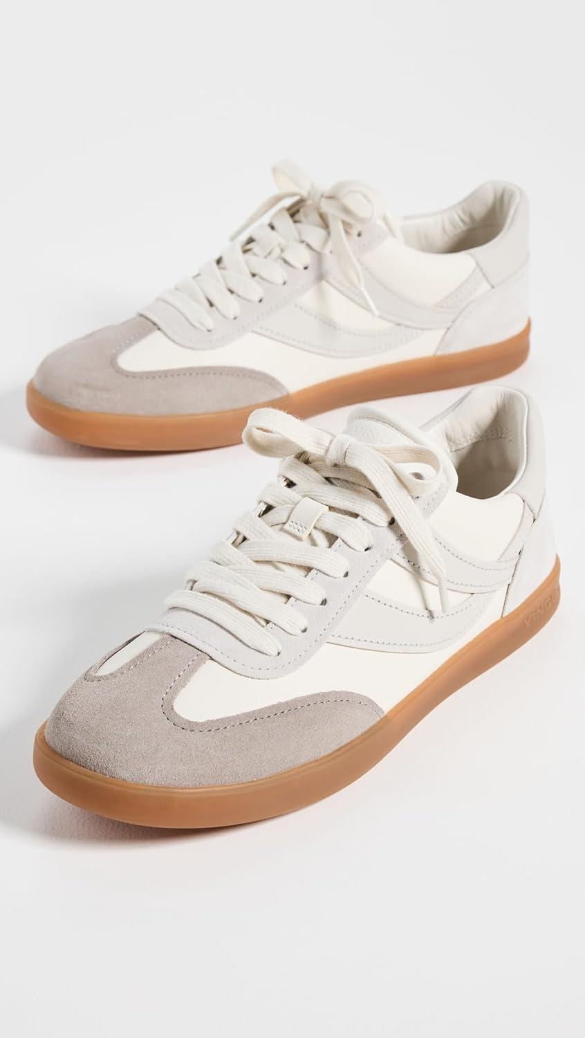 imageVince Womens Oasis SneakersFoam WhiteHazelstone Grey Leather