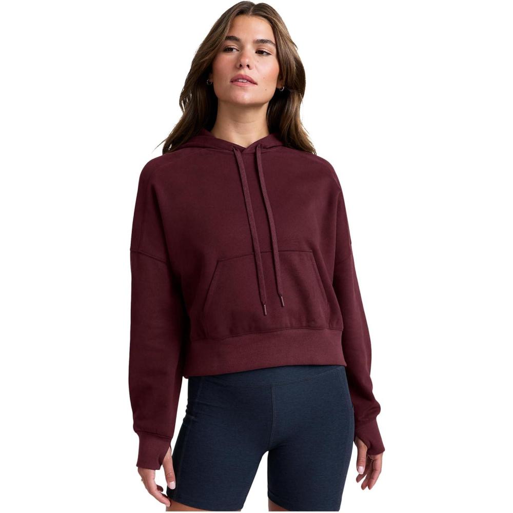 imageBeyond Yoga Womens Luxefleece Cropped HoodieDark Cherry
