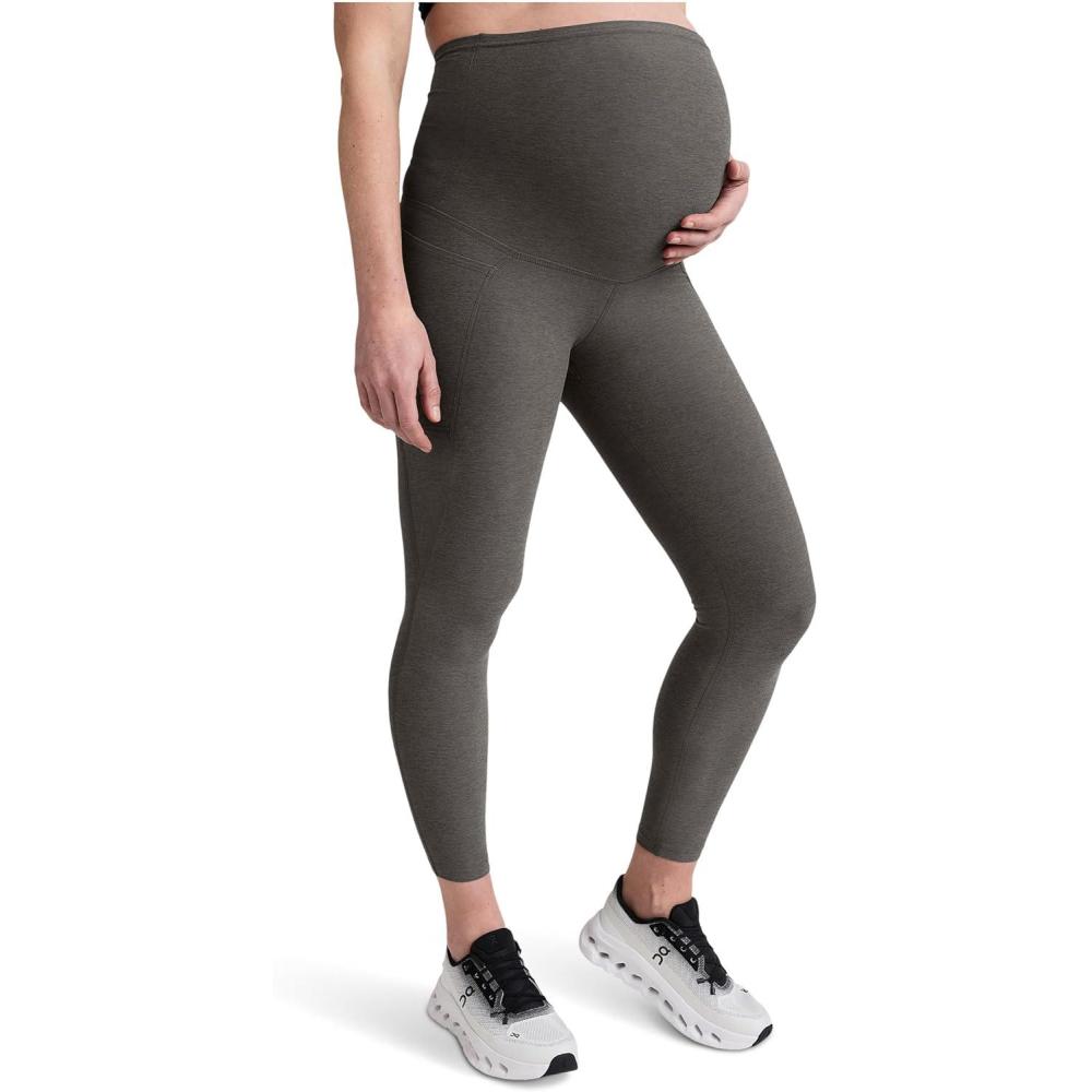 imageBeyond Yoga Womens Spacedye Love The Bump Maternity Pocket Midi LeggingTrue Gray Heather