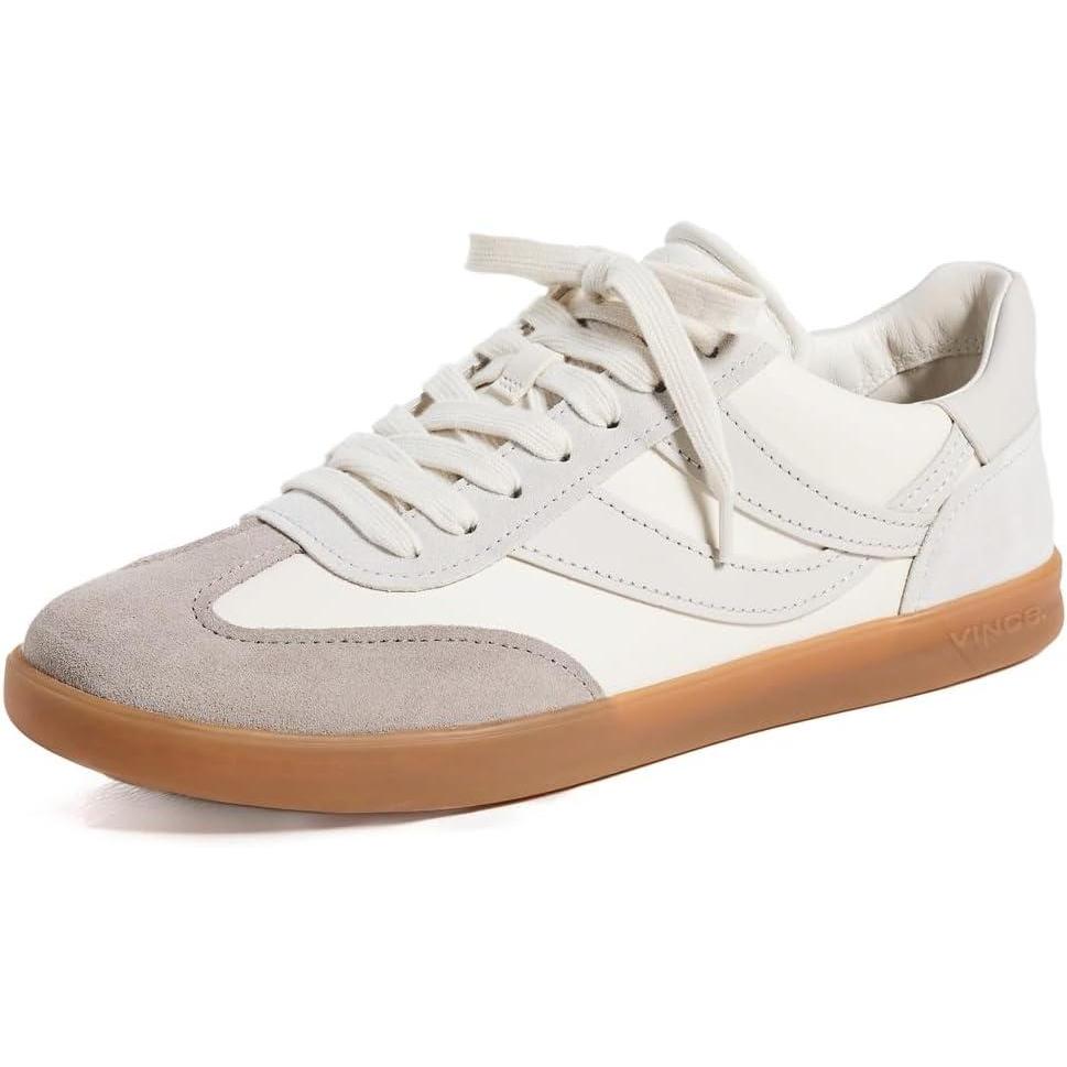 imageVince Womens Oasis SneakersFoam WhiteHazelstone Grey Leather