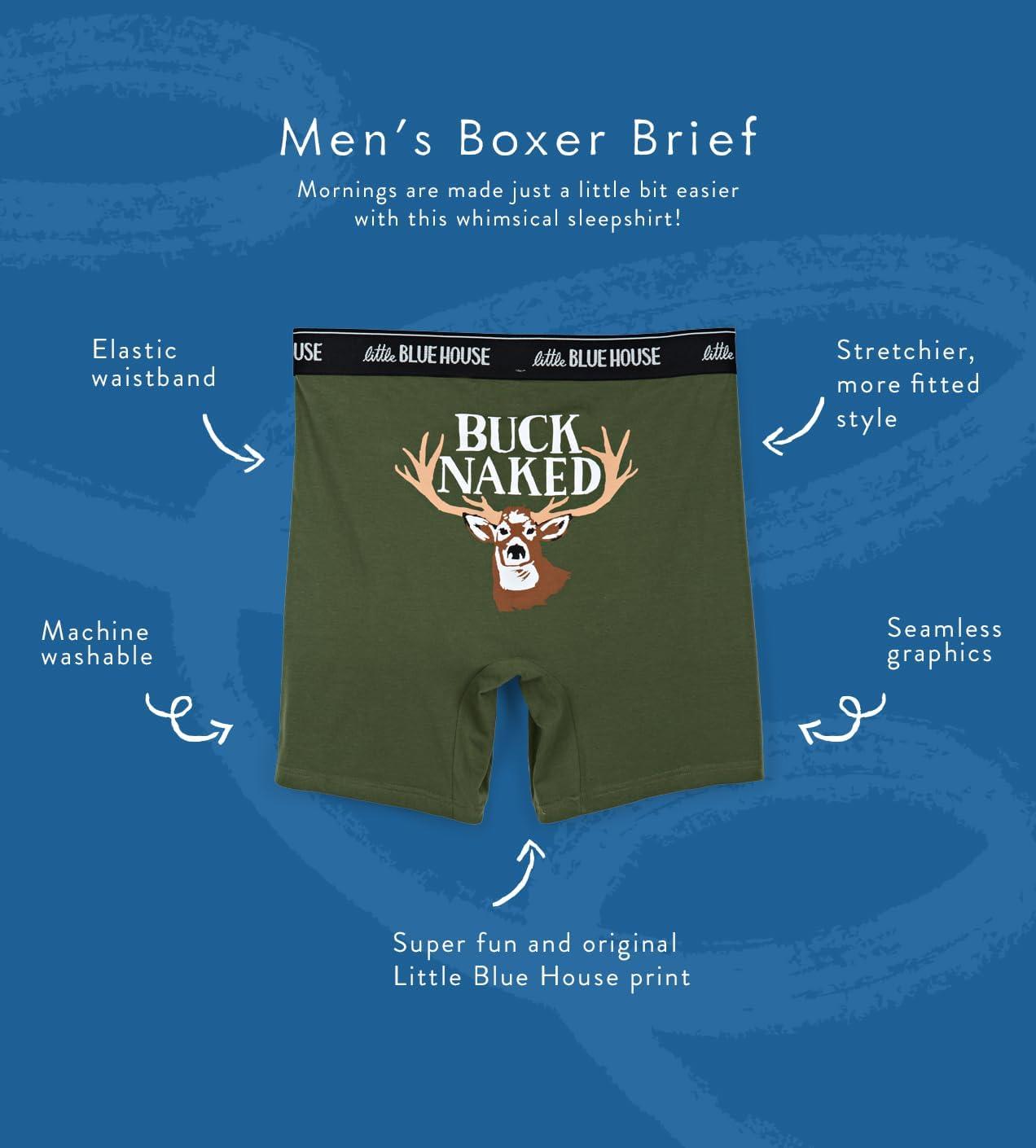 imageLittle Blue House mens Funny Boxer BriefsBuck Naked