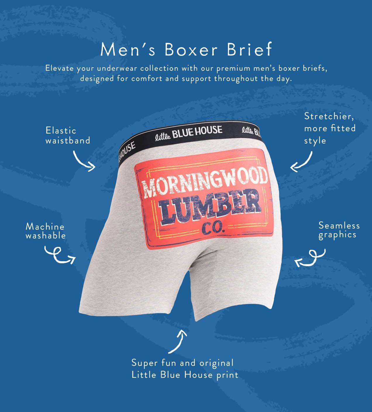 imageLittle Blue House mens Funny Boxer BriefsMorningwood Lumber