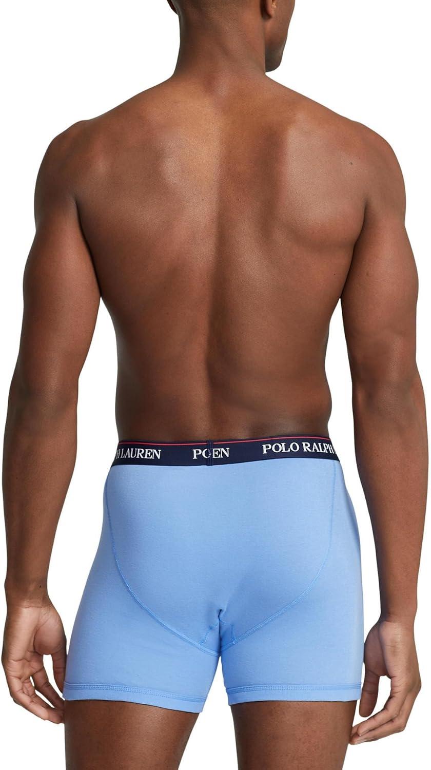 imagePOLO RALPH LAUREN 3Pack Classic Fit Boxer BriefsHarbor Island BlueDeco Swimmers PrintNew Carmine