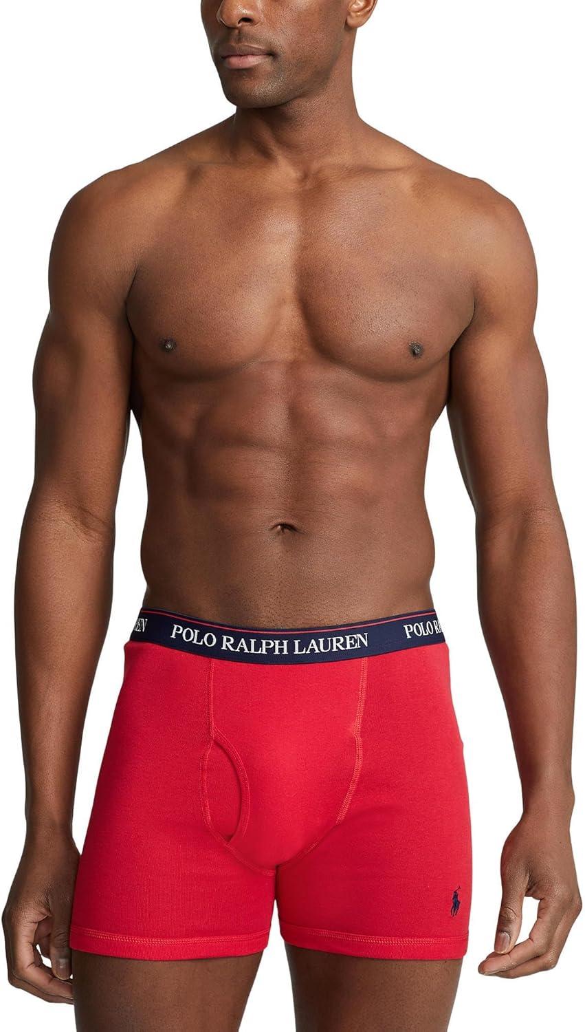 imagePOLO RALPH LAUREN 3Pack Classic Fit Boxer BriefsHarbor Island BlueDeco Swimmers PrintNew Carmine