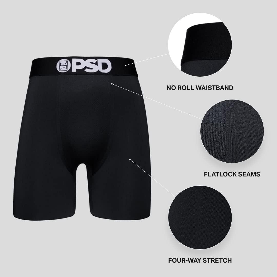 imagePSD Mens Cotton Underwear 7 Inch StandardLength Boxer Briefs Breathable Underwear Men Comfortable Fit Packs ampamp SinglesFaded 3pack