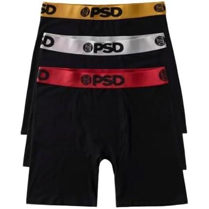 imagePSD Mens Cotton Underwear 7 Inch StandardLength Boxer Briefs Breathable Underwear Men Comfortable Fit Packs ampamp SinglesChrome Cotton 3pack