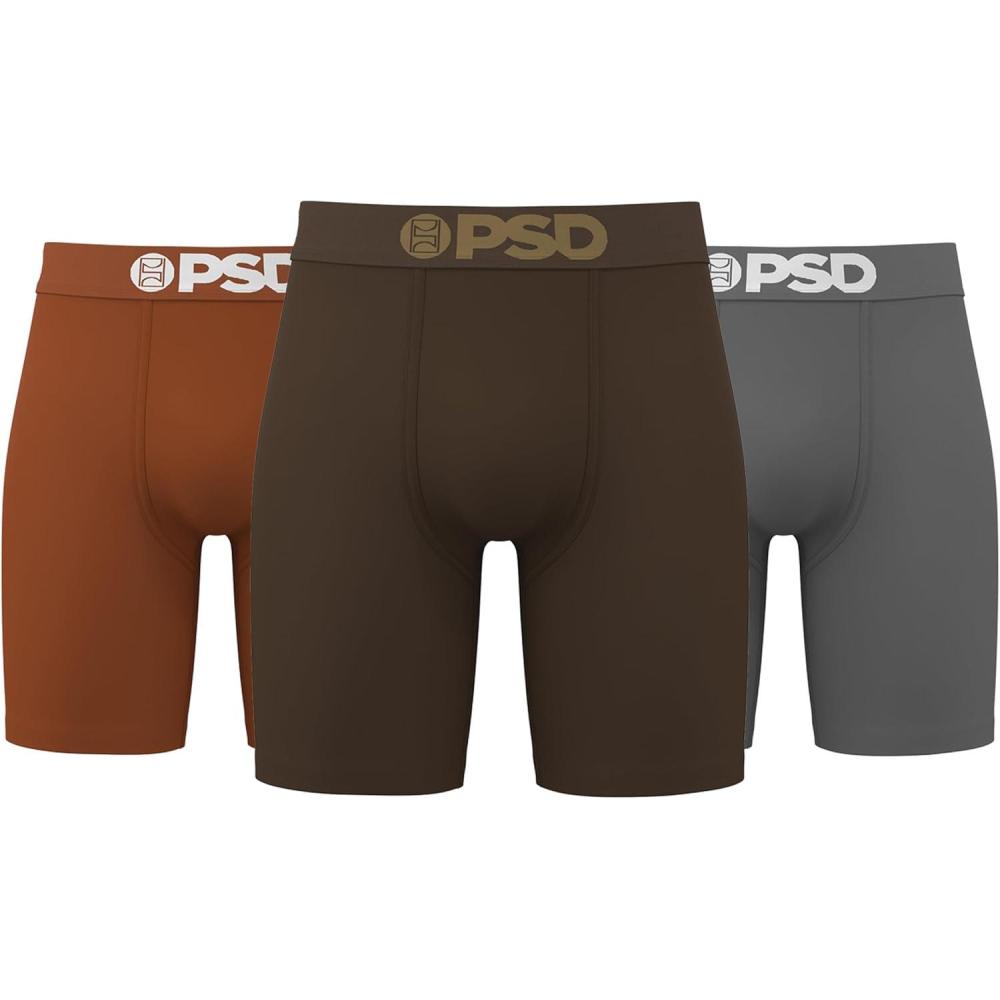 imagePSD Mens Cotton Underwear  7 Inch StandardLength Boxer Briefs Breathable Underwear Men Comfortable Fit Packs ampamp SinglesWestern Cotton 3pack