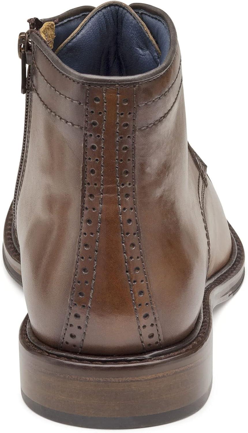imageJohnston ampamp Murphy Mens XC Flex Raleigh Cap Toe Zip Boot FullGrain Leather Cushioned Footbed LeatherRubber SoleTan Full Grain