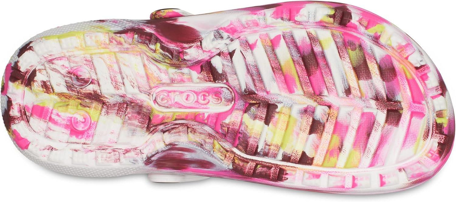 imageCrocs Kids Classic Lined ClogsElectric PinkMulti Marbled Tiedye